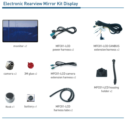 Sistema elegante de la cámara del espejo de la vista lateral de la alarma dinámica que conduce la ayuda AI inteligente electrónica
